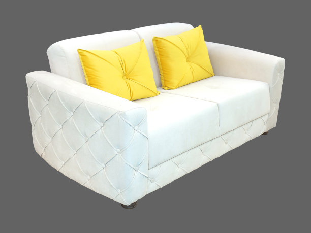 黄色枕头的现代沙发图片下载
