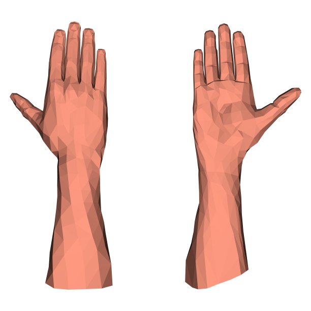 纸图形低聚三角形特写手掌图片下载