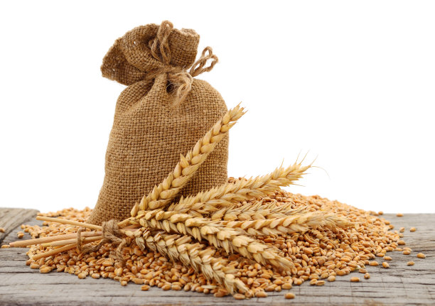 装谷物和麦穗。图片下载