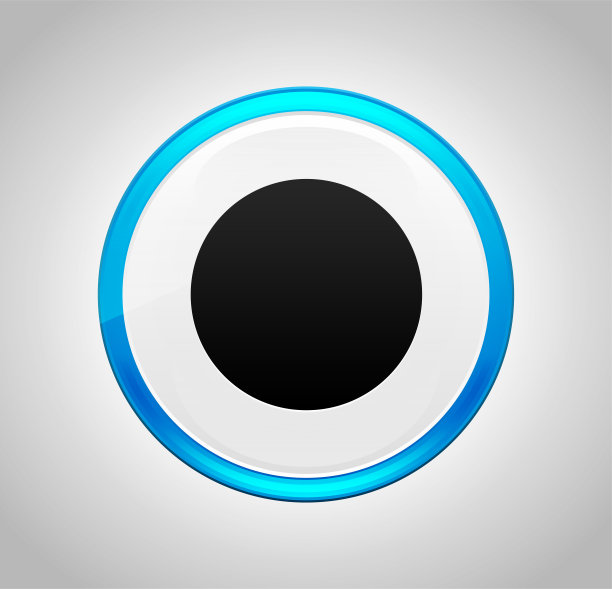 记录图标圆形蓝色按钮图片下载