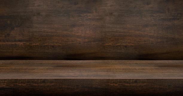 3D深色木桌工作室背景纹理产品显示与复制空间显示内容设计。网站上产品广告的横幅。三维渲染图片下载