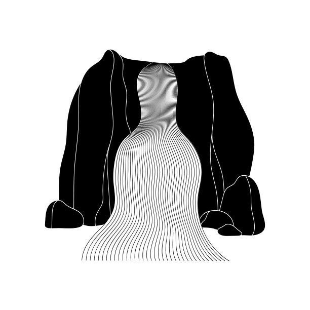 瀑布瀑布的矢量插图图片下载