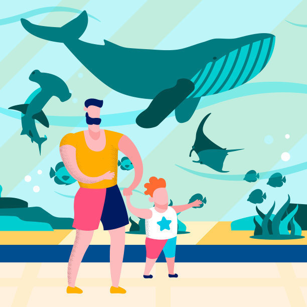 全家游水族箱看鱼旗图片下载