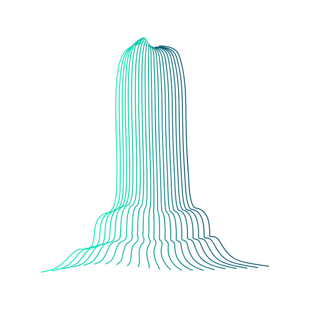 瀑布瀑布的矢量插图图片下载