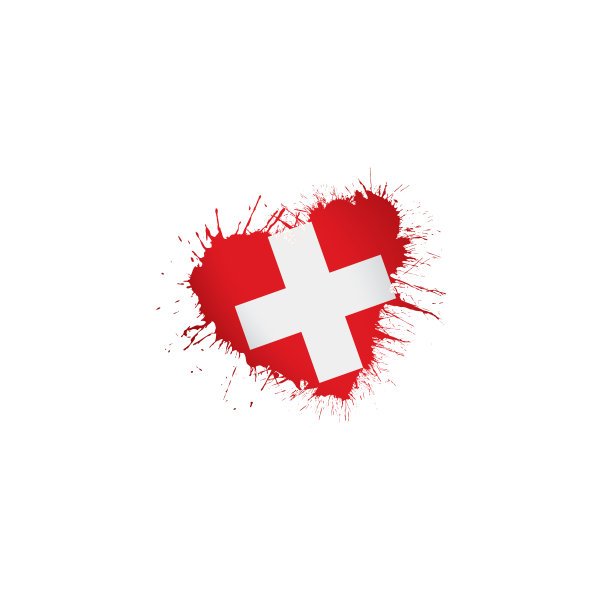瑞士国旗，矢量插图在白色的背景图片下载
