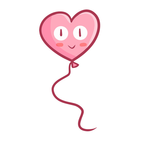 粉色气球与爱的形状图片下载