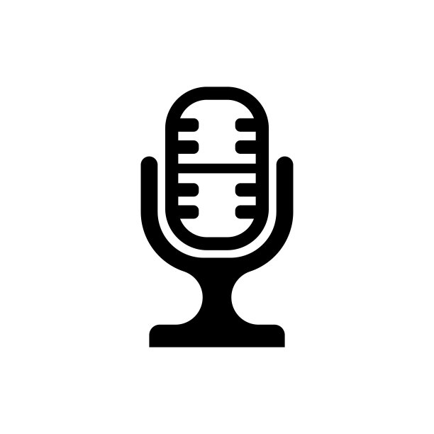 矢量图像的孤立，轮廓麦克风图标。设计一个平面麦克风图标图片下载