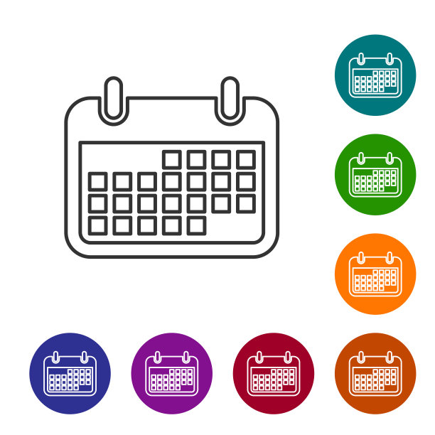 灰色日历线图标孤立在白色背景上。矢量图图片下载