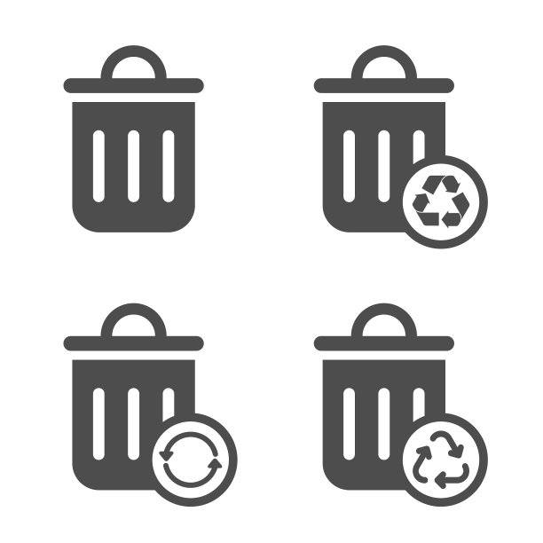 垃圾桶矢量图标图片下载