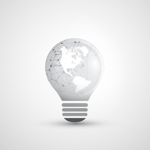 电灯泡的电网连接概念设计图片下载