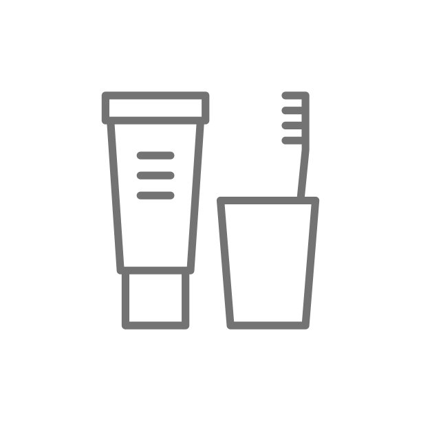 牙膏和牙刷，牙齿卫生线图标。图片下载