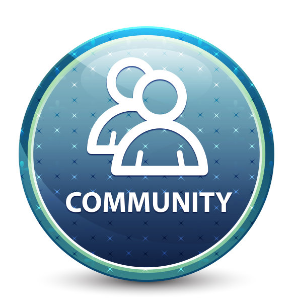 社区(群组图标)亮天蓝色圆形按钮图片下载