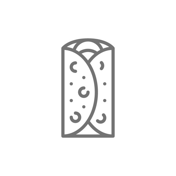 墨西哥卷饼快餐线性图标图片下载