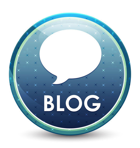 博客(对话图标)亮天蓝色圆形按钮图片下载