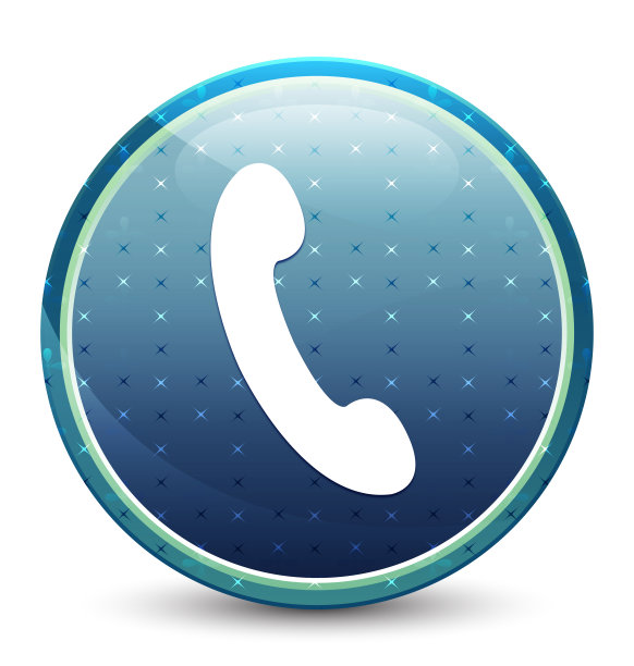 手机图标亮天蓝色圆形按钮图片下载