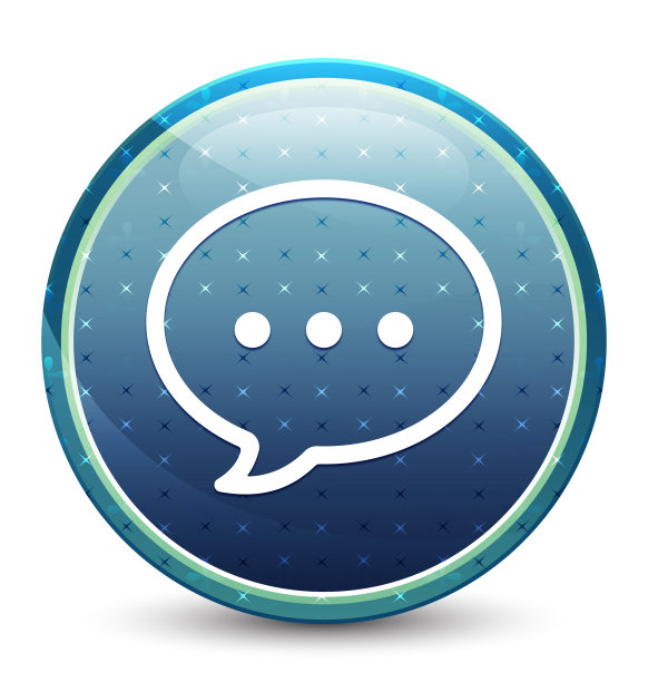 谈话泡泡图标亮天蓝色圆形按钮图片下载