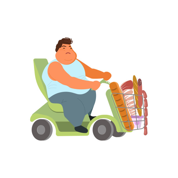 电动轮椅上的超大号男人图片下载