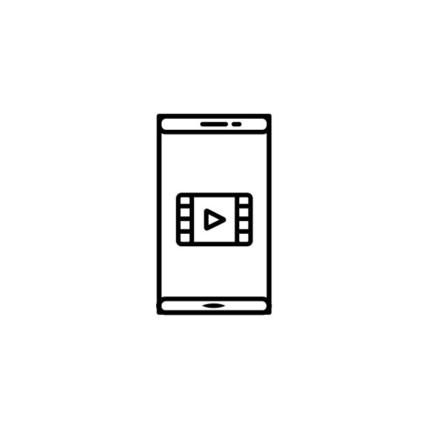 音频和视频素材中的智能手机矢量图标。用于网站和移动App的细线智能手机轮廓图标，logo，印刷媒体。图片下载