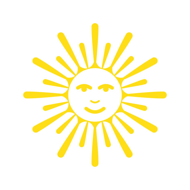 太阳图标在平面和网页设计的背景。简单的矢量信号。网站按钮或手机应用的互联网概念符号。图片下载