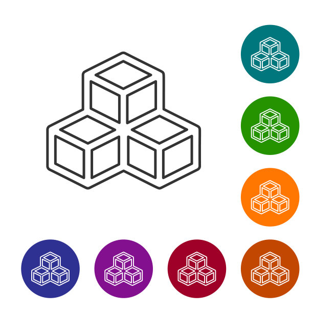 灰色等距立方体线图标孤立在白色背景。几何立方体固体图标。3 d广场的迹象。盒子的象征。矢量图图片下载