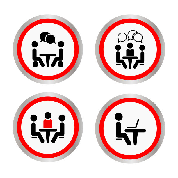 会议图标。人们坐在桌子旁。会议图标。人们坐在桌子旁。矢量插图。图片下载