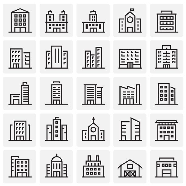 为图形和网页设计设置在方块背景上的线条图标。简单的矢量信号。网站按钮或手机应用的互联网概念符号。图片下载