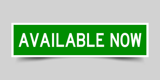 标签贴纸绿色的文字现在可在灰色背景图片下载