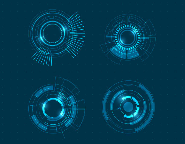 矢量图标集工艺圈设计。图片下载