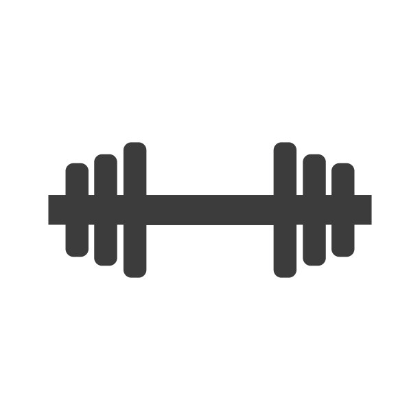 白色背景上的杠铃图标图片下载