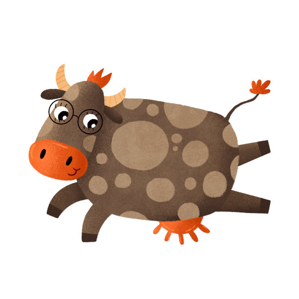 会飞的可爱的牛。图片下载