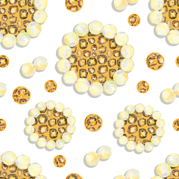 水彩无缝花纹豹皮首饰。图片下载