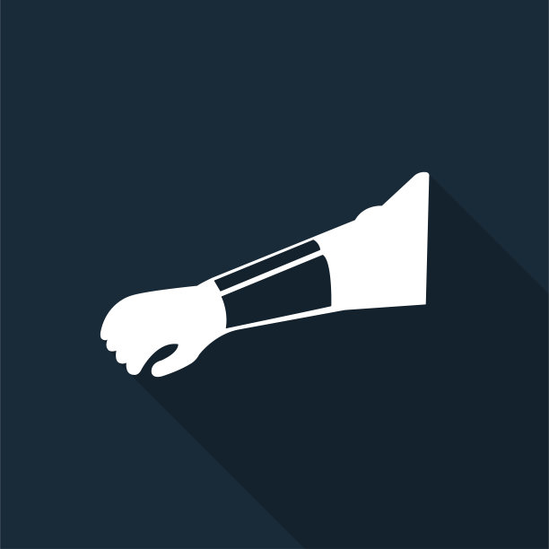 黑色背景上的佩戴手臂保护标志，矢量插图图片下载