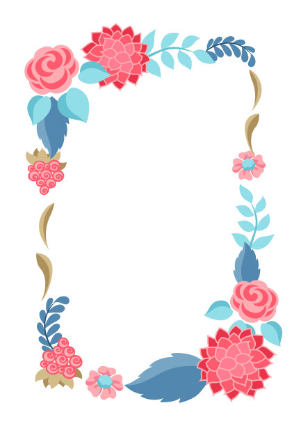 框架与温柔的花。图片下载