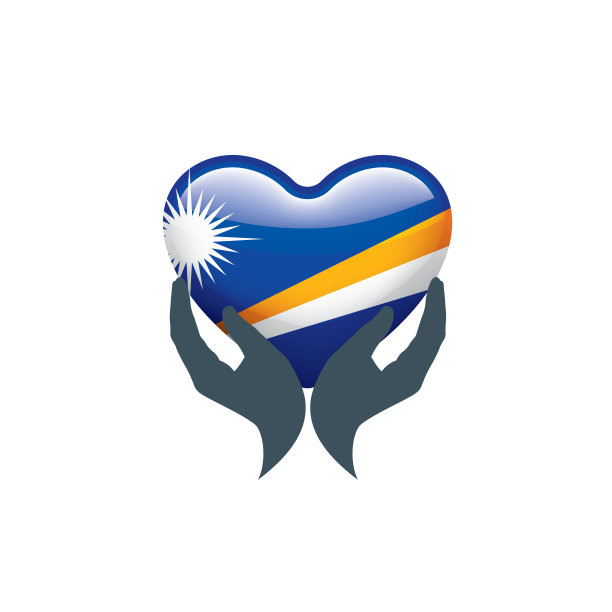 马绍尔群岛旗帜，矢量插图在白色背景图片下载