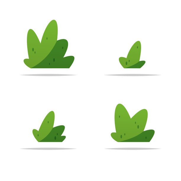 卡通灌木矢量隔离插图图片下载