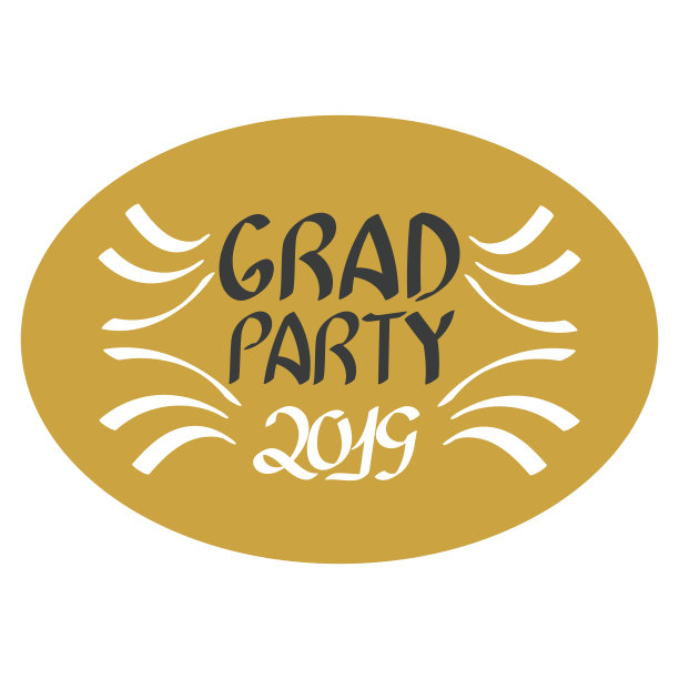 毕业生晚会。矢量毕业设计，高中或大学毕业。手绘字母邀请卡。2019年。图片下载