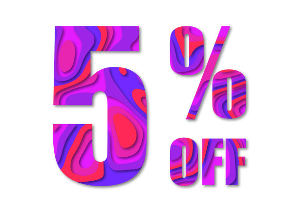 销售百分比。剪纸与叶销售%在白色背景。独特的销售背景为传单，海报，购物，符号标志，折扣，销售，横幅图片下载