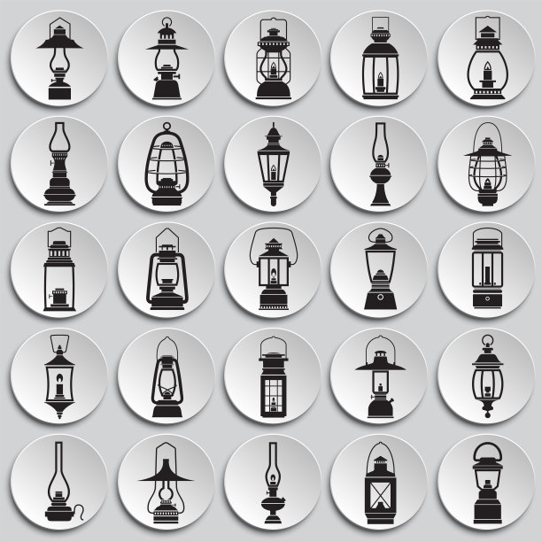 灯笼图标设置在平面和网页设计的背景板上。简单的矢量信号。网站按钮或手机应用的互联网概念符号。图片下载