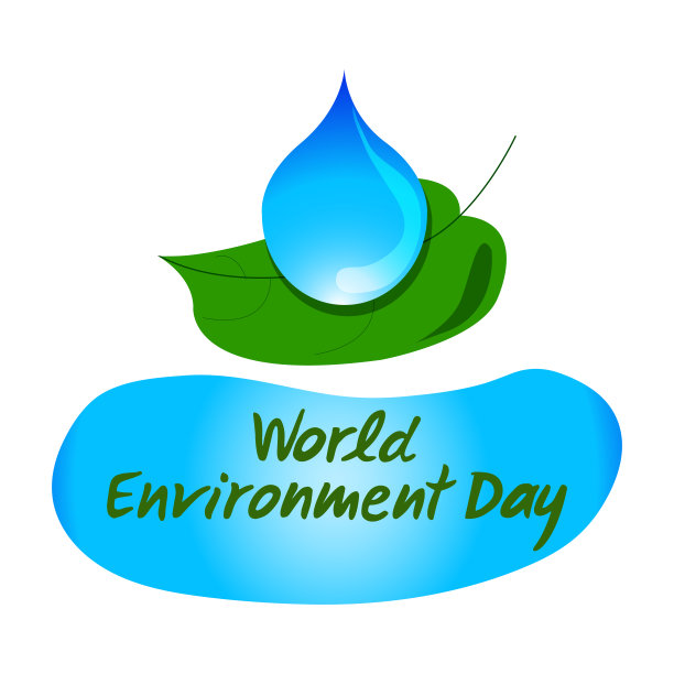 绿叶上的蓝色水滴。图片下载