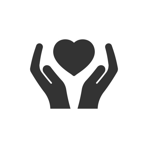 心脏护理图标在平面风格。慈善矢量插图在白色孤立的背景。爱在手中的经营理念。图片下载