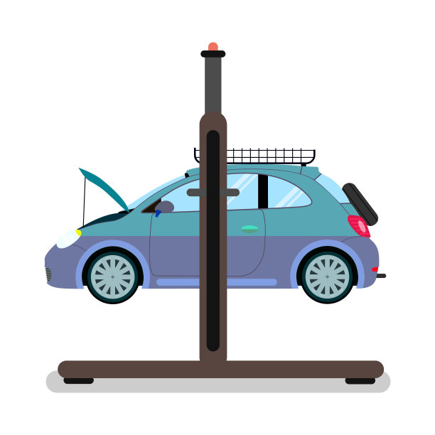 车辆上的起重设备矢量插图图片下载