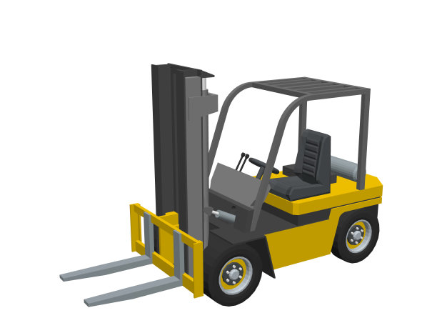 叉车。孤立在白色的。3 d矢量插图。图片下载