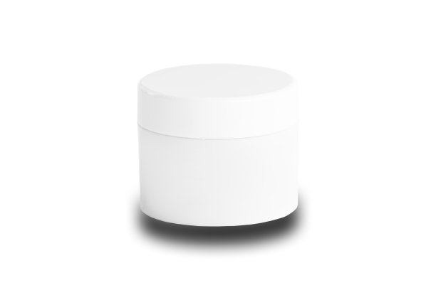 白色化妆罐上的白色背景与剪切路径。图片下载