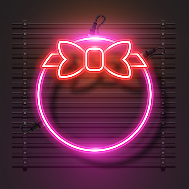 矢量霓虹横幅设计。图片下载