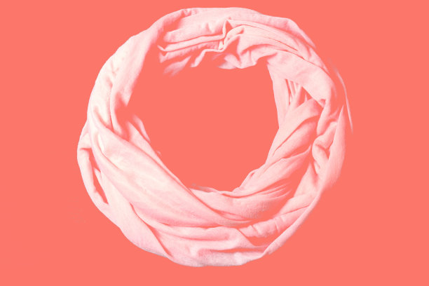 2019年活珊瑚色。背景纹理。圆棉布粉。这种粉粉色的棉织物给人一种春天的浪漫气息。图片下载