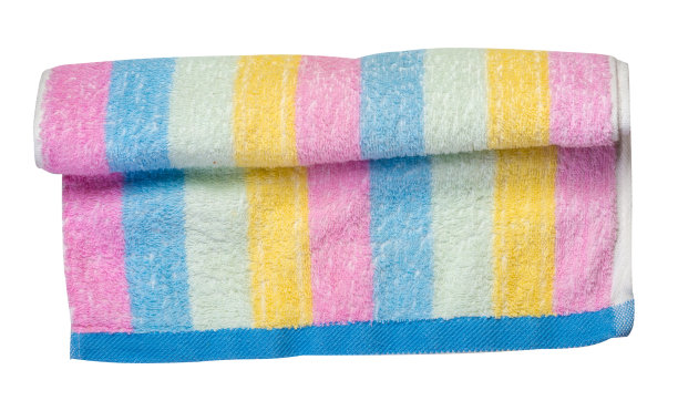 沙滩浴巾孤立在白色的背景图片下载