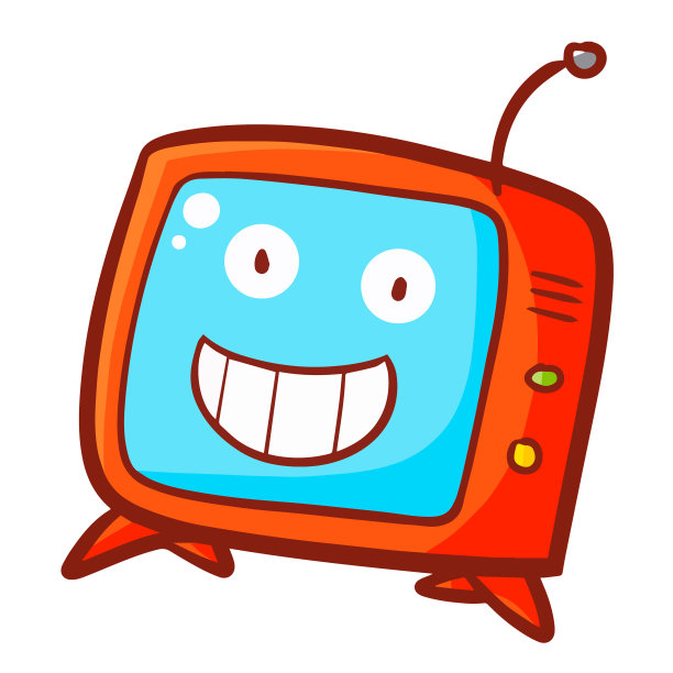 红色复古电视微笑图片下载