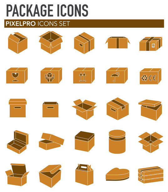 为图形和网页设计设置白色背景的盒子图标。简单的矢量信号。网站按钮或手机应用的互联网概念符号。图片下载