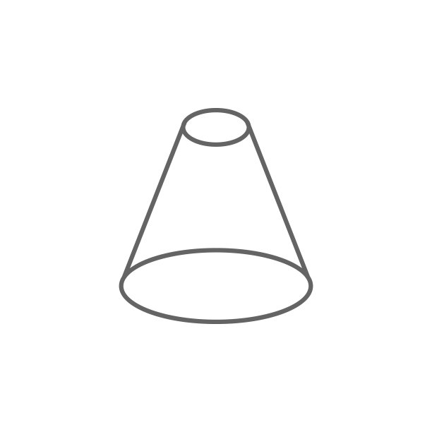 几何图形：平顶圆锥轮廓图标。用于网页、logo、移动应用、UI、UX的几何图形元素图片下载