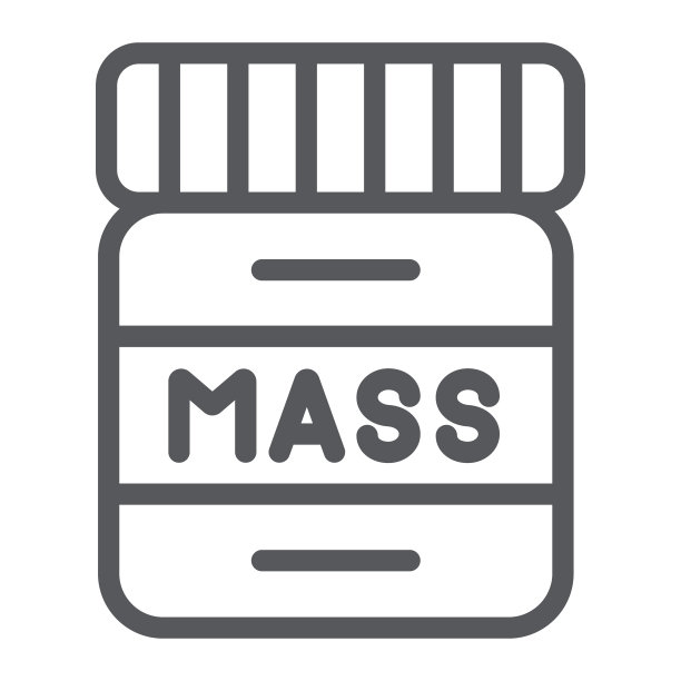 蛋白质线图标，营养健美，氨基瓶标志，矢量图形，白色背景上的线性图案。图片下载